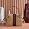 sy_no_40B40DAD48BD98FBC4C1CA2ED9DFF174_1 Generation Horsebit Top-Handle Suede Bag