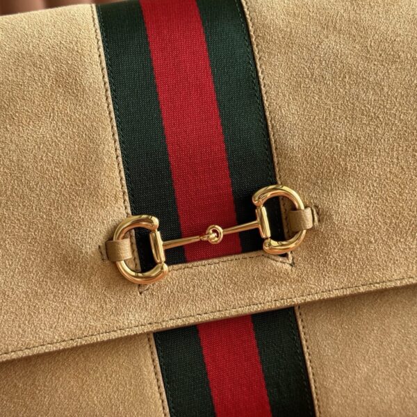 sy_no_40B40DAD48BD98FBC4C1CA2ED9DFF174_4 Generation Horsebit Top-Handle Suede Bag