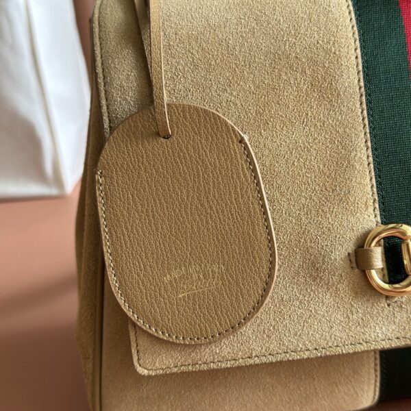 sy_no_40B40DAD48BD98FBC4C1CA2ED9DFF174_6 Generation Horsebit Top-Handle Suede Bag