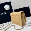 sy_no_40D4823A61D7D5D1E9BBE17C2F14C097_1 Yellow Quilted Textured Calfskin WOC Chain Wallet