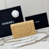 sy_no_40D4823A61D7D5D1E9BBE17C2F14C097_2 Yellow Quilted Textured Calfskin WOC Chain Wallet