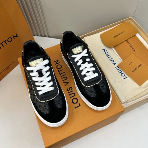 Black & Light Grey Embossed Suede Derby Sneakers