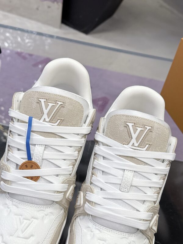 Louis Vuitton LV Trainer Maxi Cream & Oat Khaki Mixed-Material Sneakers