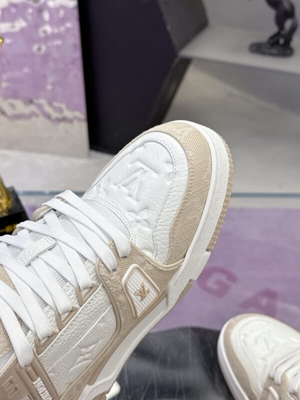 Louis Vuitton LV Trainer Maxi Cream & Oat Khaki Mixed-Material Sneakers