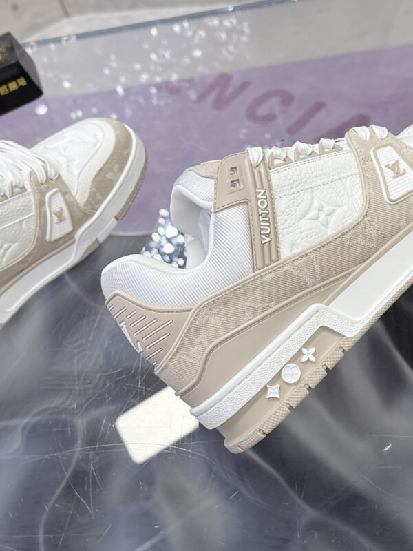 Louis Vuitton LV Trainer Maxi Cream & Oat Khaki Mixed-Material Sneakers