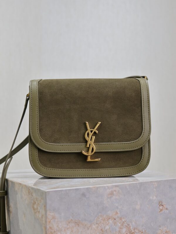 sy_no_40F3FF657CA51BD330CDB62EEA049CF3_0 YSL Solferino Shoulder Bag – Green Suede & Leather