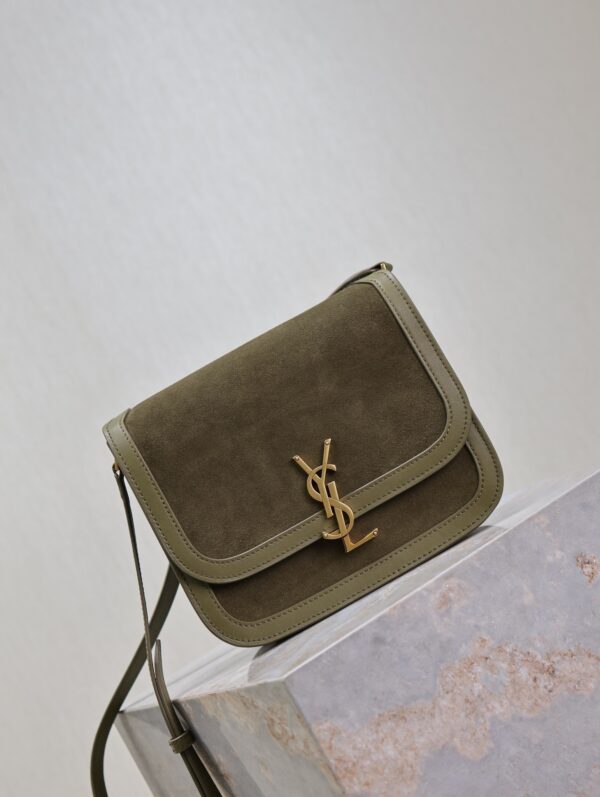 sy_no_40F3FF657CA51BD330CDB62EEA049CF3_1 YSL Solferino Shoulder Bag – Green Suede & Leather