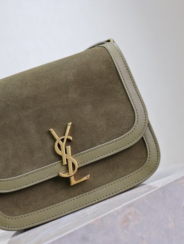 sy_no_40F3FF657CA51BD330CDB62EEA049CF3_2 YSL Solferino Shoulder Bag – Green Suede & Leather