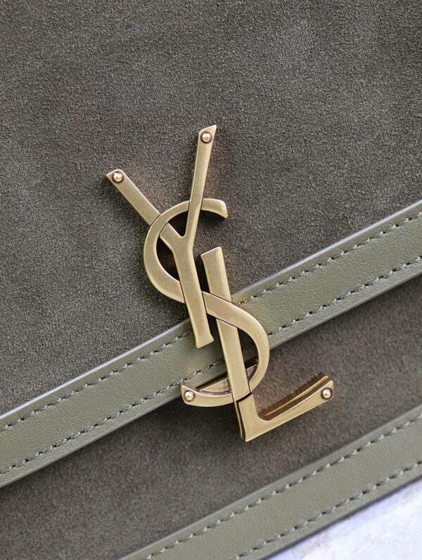 sy_no_40F3FF657CA51BD330CDB62EEA049CF3_3 YSL Solferino Shoulder Bag – Green Suede & Leather