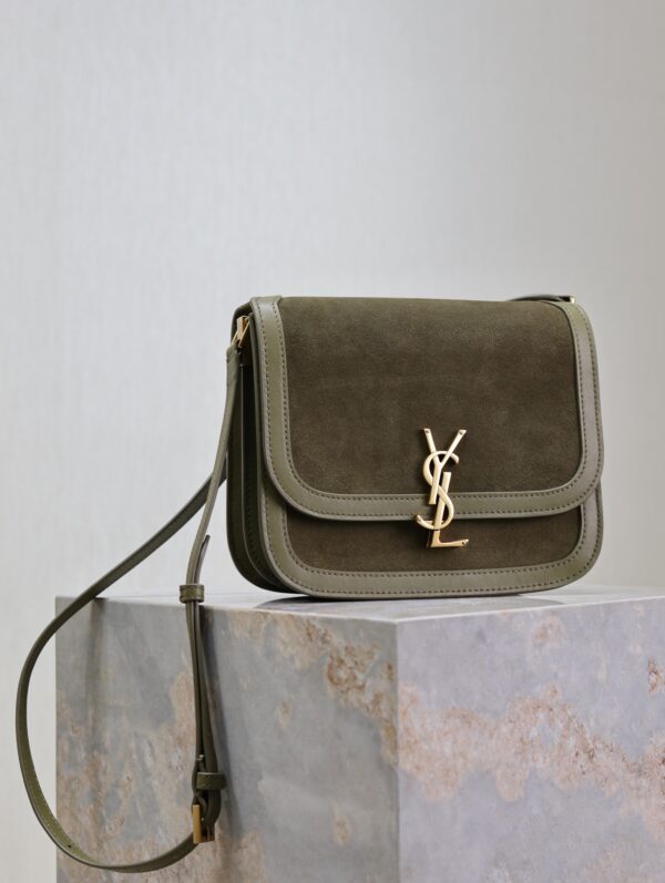 sy_no_40F3FF657CA51BD330CDB62EEA049CF3_4 YSL Solferino Shoulder Bag – Green Suede & Leather