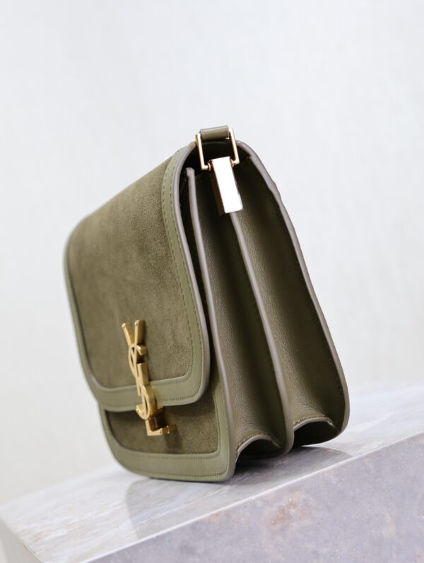 sy_no_40F3FF657CA51BD330CDB62EEA049CF3_5 YSL Solferino Shoulder Bag – Green Suede & Leather
