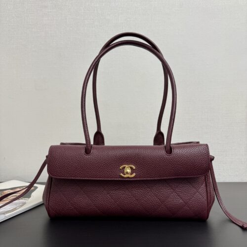 Chanel Caviar Leather Baguette/Bowling Style Shoulder & Handbag