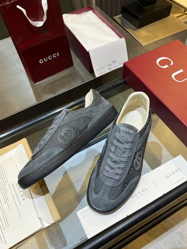 sy_no_42520F10E9077199BC36C07E36118005_7 Gucci B Sneaker GG Canvas & Suede – Smoke Grey / Charcoal