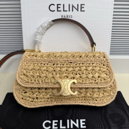 sy_no_42A119510621234AD32CA046DF42F3CE_0 CELINE Teen Lola Triomphe Woven Shoulder Bag
