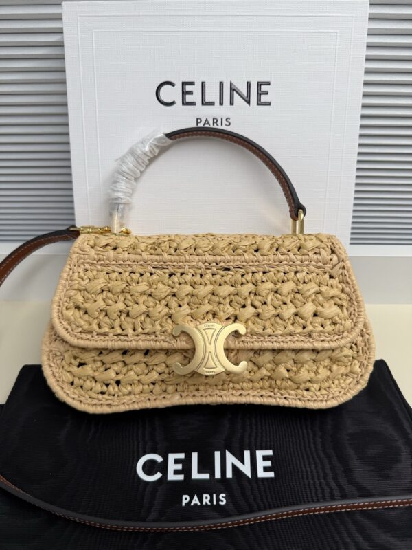 CELINE Teen Lola Triomphe Woven Shoulder Bag