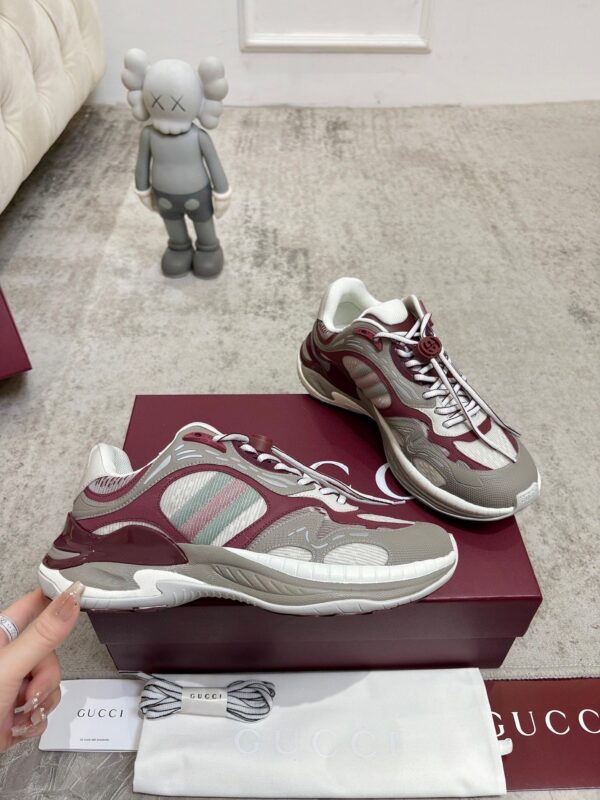 sy_no_43518FD671A4AD207A0A76CABA033507_0 Gucci Tech/Retro Runner Sneaker in Burgundy & Grey – Burgundy / Grey