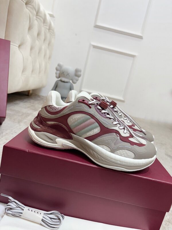 sy_no_43518FD671A4AD207A0A76CABA033507_1 Gucci Tech/Retro Runner Sneaker in Burgundy & Grey – Burgundy / Grey