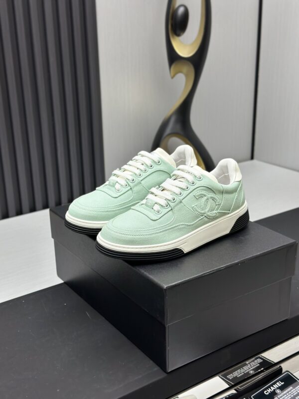 sy_no_4449A7B6A6E969B2FD0F499BEA9ACF3A_0 Mint Green Canvas Embroidered Low-Top Sneakers