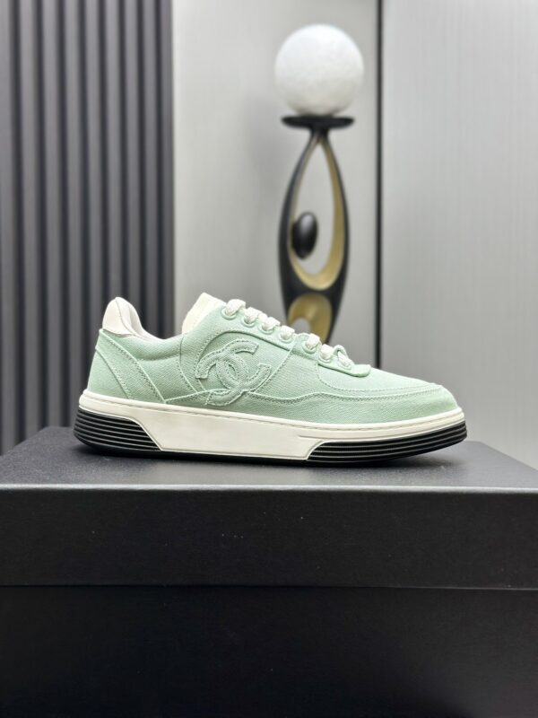 sy_no_4449A7B6A6E969B2FD0F499BEA9ACF3A_8 Mint Green Canvas Embroidered Low-Top Sneakers