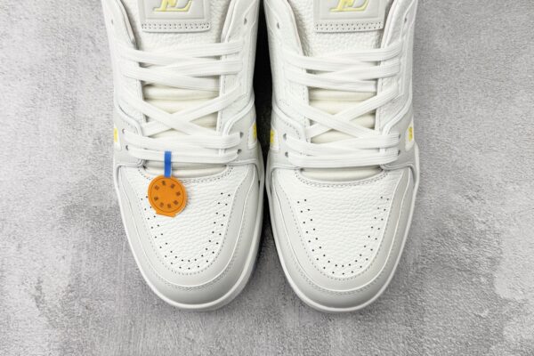 sy_no_446B88987F90505CC1E87EABD32AF0D3_6 Louis Vuitton LV Trainer White Leather Floral Embroidery Sneakers