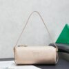 sy_no_44B455B1DF887477BD01847594F773E2_0 Beige Leather Cylindrical Underarm Shoulder Bag