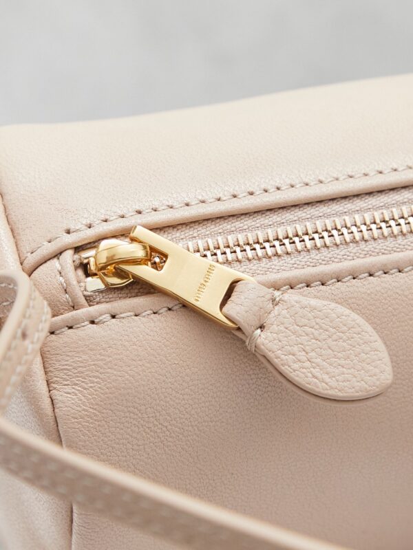 sy_no_44B455B1DF887477BD01847594F773E2_4 Beige Leather Cylindrical Underarm Shoulder Bag