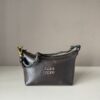 sy_no_44CB2C342AB272673D5502BA5DA4B4FA_0 Dark Brown Distressed Leather Rope-Handle Hobo Bag