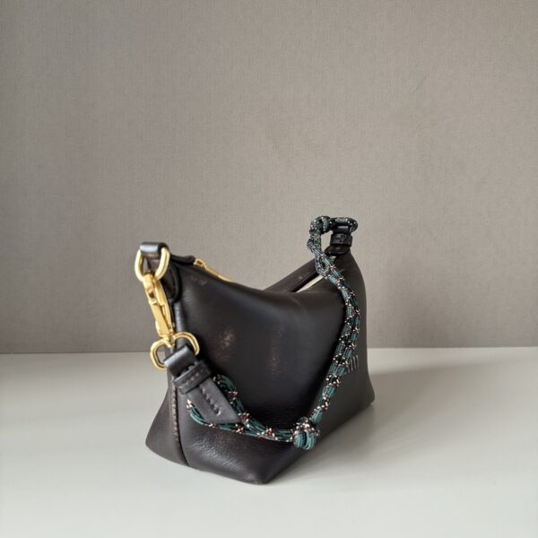 sy_no_44CB2C342AB272673D5502BA5DA4B4FA_1 Dark Brown Distressed Leather Rope-Handle Hobo Bag