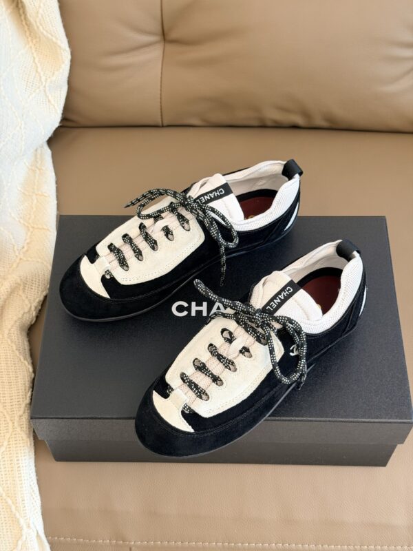 Chanel Retro Running Sneakers in Black & Beige