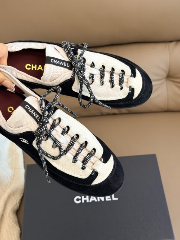 Chanel Retro Running Sneakers in Black & Beige