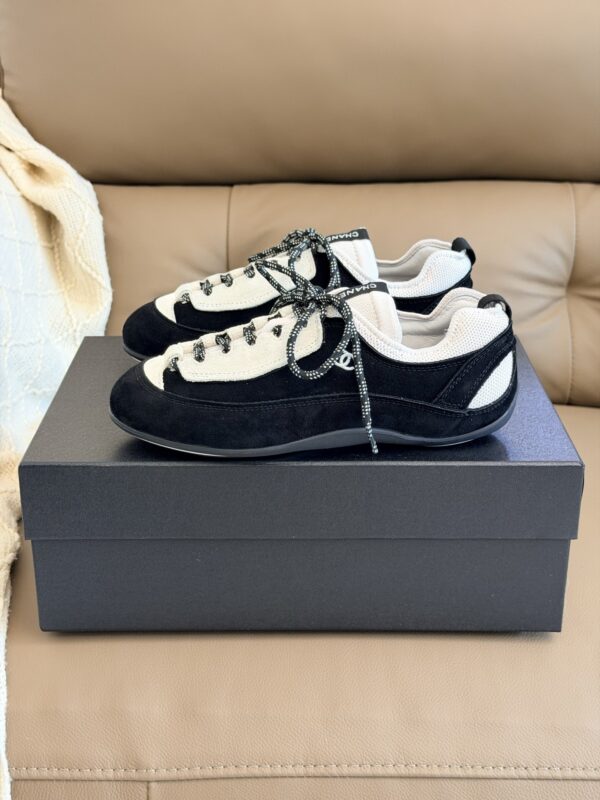 Chanel Retro Running Sneakers in Black & Beige