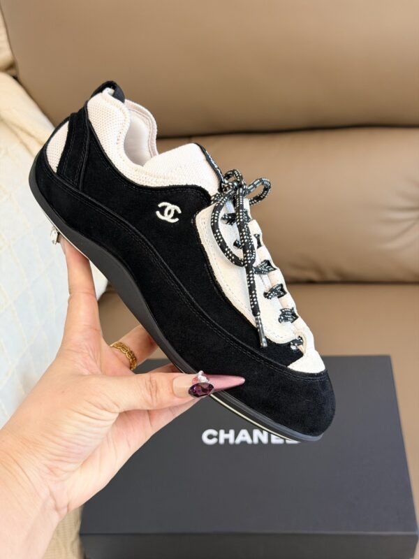 Chanel Retro Running Sneakers in Black & Beige