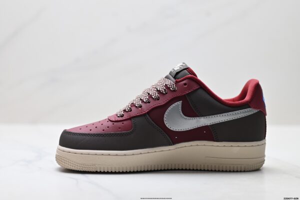 Stüssy x Nike Air Force 1 Low Custom – Burgundy / Brown / Silver / Blue