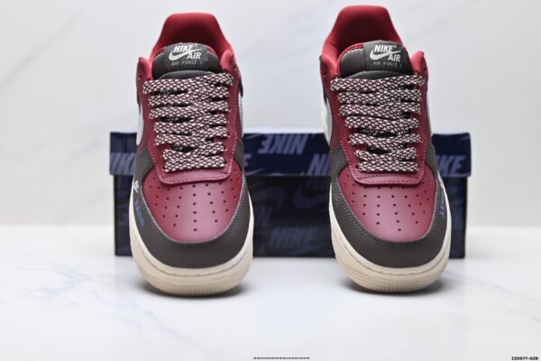 Stüssy x Nike Air Force 1 Low Custom – Burgundy / Brown / Silver / Blue