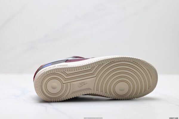 Stüssy x Nike Air Force 1 Low Custom – Burgundy / Brown / Silver / Blue