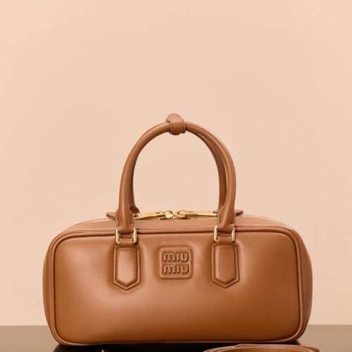 sy_no_44F4AAFCDB2E68AADD012EEC1E63B597_0 MIUMIU Arcadie Medium Leather Bag in Cognac Color