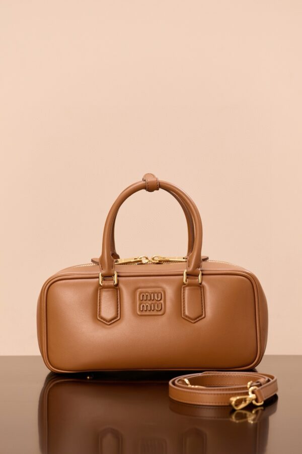 sy_no_44F4AAFCDB2E68AADD012EEC1E63B597_0 MIUMIU Arcadie Medium Leather Bag in Cognac Color