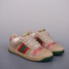 sy_no_453689F2A38632D7037A6A8AA890DE44_0 Gucci Screener GG Canvas & Beige Suede Sneaker with Pink Wash Accent
