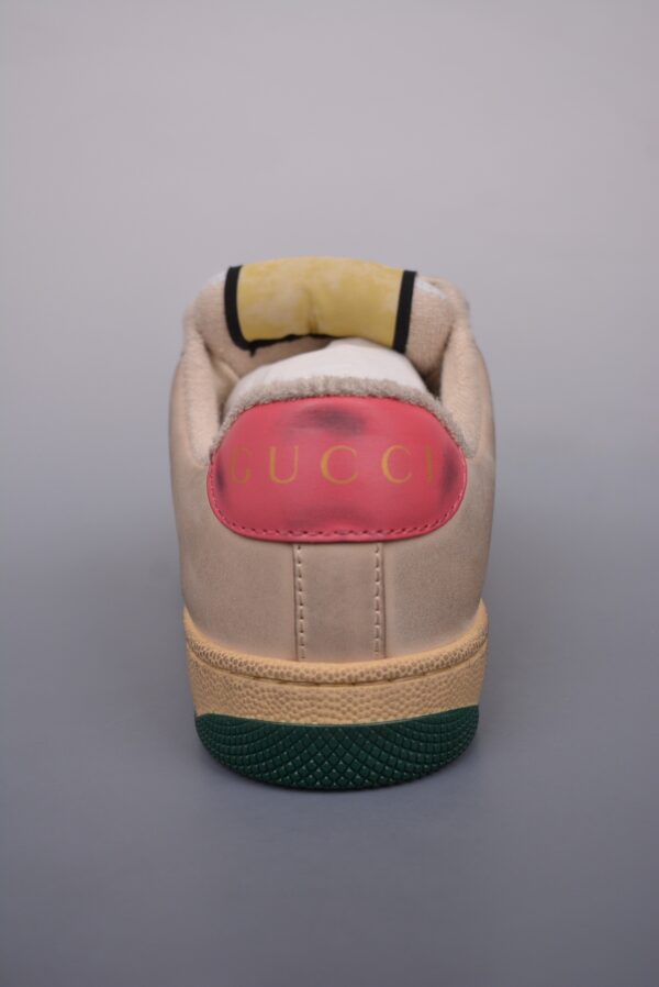 sy_no_453689F2A38632D7037A6A8AA890DE44_3 Gucci Screener GG Canvas & Beige Suede Sneaker with Pink Wash Accent