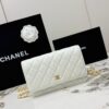 sy_no_4545C1976395A5CE0B632B344EEEE112_0 White Quilted Textured Calfskin WOC Chain Wallet