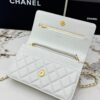 sy_no_4545C1976395A5CE0B632B344EEEE112_6 White Quilted Textured Calfskin WOC Chain Wallet