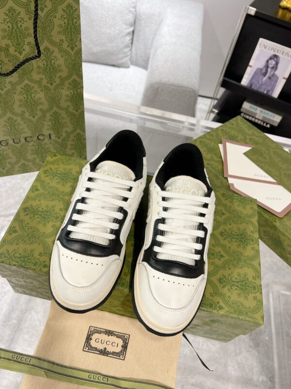 sy_no_457354C83535EAAA25BCF6C1CEAF1197_1 White & Black Retro Tennis Sneakers