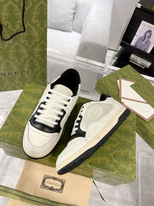 sy_no_457354C83535EAAA25BCF6C1CEAF1197_2 White & Black Retro Tennis Sneakers