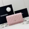 sy_no_463B7AF8FA9301EB621FF862EEC003C3_0 Pink Quilted Textured Calfskin WOC Chain Wallet