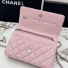 sy_no_463B7AF8FA9301EB621FF862EEC003C3_5 Pink Quilted Textured Calfskin WOC Chain Wallet