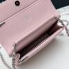 sy_no_463B7AF8FA9301EB621FF862EEC003C3_6 Pink Quilted Textured Calfskin WOC Chain Wallet