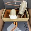 sy_no_4712689B40584CEE87C6C59CE905F8D3_5 Beige & Khaki Smooth Leather Slip-On Sneakers