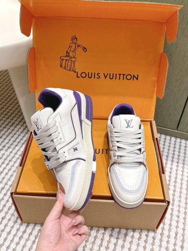 sy_no_480088C90BF23F15E3D4EC7BE88DF4D6_3 Louis Vuitton LV Trainer White & Lavender Purple Retro Sneakers