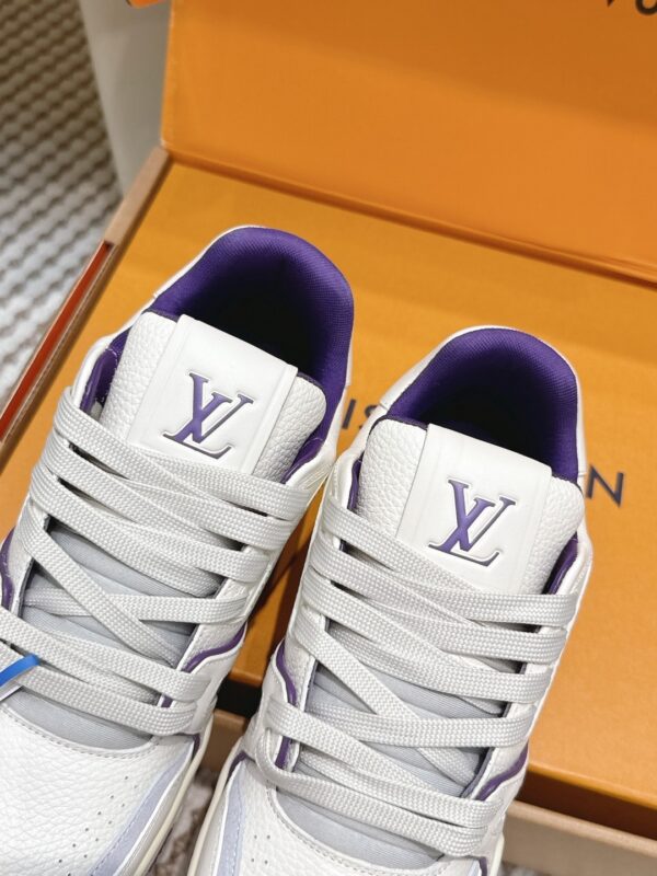sy_no_480088C90BF23F15E3D4EC7BE88DF4D6_5 Louis Vuitton LV Trainer White & Lavender Purple Retro Sneakers