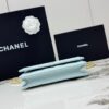 Blue Quilted Textured Calfskin WOC Chain Wallet